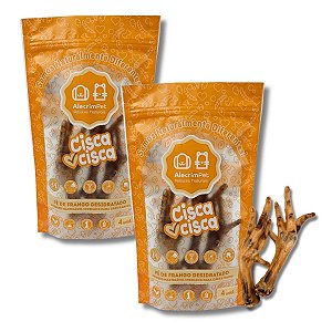 Kit 2 Pé de Galinha Desidratada Cisca Cisca Mordedor Para Cães AlecrimPet