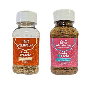 Kit 2 Pó Saborizante Natural Lambe Lambe Moela de Frango e Pulmão Suí AlecrimPet