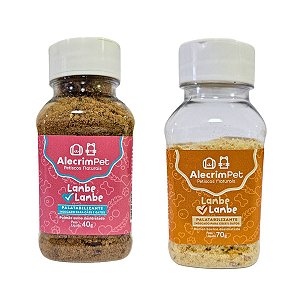 Kit 2 Pó Saborizante Natural Lambe Lambe Pulmão Suíno e Rúmen Bovino AlecrimPet