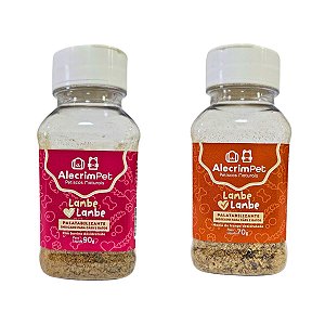 Kit 2 Pó Saborizante Natural Lambe Lambe Rim Bovino e Moela de Frango AlecrimPet