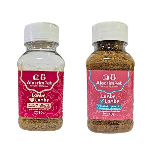 Kit 2 Pó Saborizante Natural Lambe Lambe Rim Bovino e Pulmão Suíno AlecrimPet