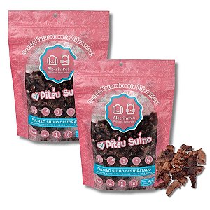 Kit 2 Pulmão Suíno Desidratado Petisco Para Cães e Gatos Pitéu Suíno AlecrimPet