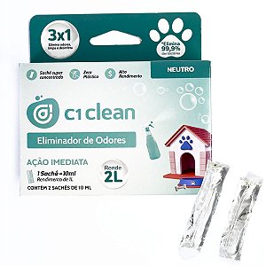 Eliminador de odores Neutro Desinfetante Seguro Para Pets C1 Clean Rende 2L