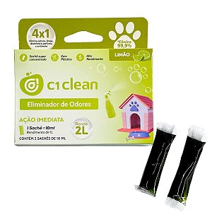 Eliminador de odores Limão Desinfetante Seguro Para Pets C1 Clean Rende 2L