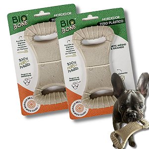 Kit Biobone 2 Mordedores Mordida Moderada Para Cães Zero Plástico Ossão
