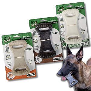 Kit Biobone 3 Mordedores Mordida Moderada, Forte e Extra Forte Para Cães Ossão