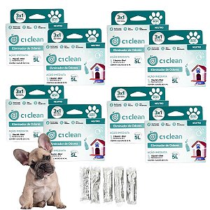 Kit 8 Eliminador de odores Neutro Desinfetante Seguro P/ Pets C1 Clean Rende 5L