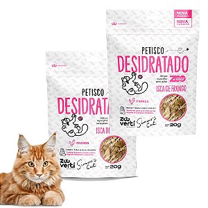 Kit 2 Isca de Frango Petisco Desidratado Natural Para Gatos Simon’S Cat Zooverti