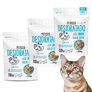 Kit 3 Isca de Tilápia Petisco Desidratado Natural Para Gatos Simon’S Cat Zooverti