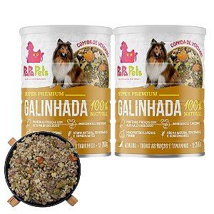 Kit 2 Galinhada Alimentação Úmida 100% Natural Para Cães Monoproteica PapaPets