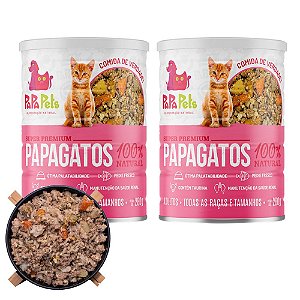 Kit 2 PapaPets Alimentação Úmida Para Gatos 100% Natural