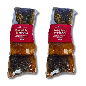 Kit 2 Pele Bovina Enrolada Mordedor Natural P/ Cães Rosquinha Mineira AlecrimPet