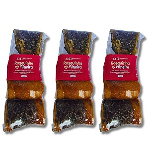 Kit 3 Pele Bovina Enrolada Mordedor Natural Para Cães Rosquinha AlecrimPet