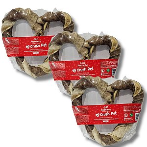 Kit 3 Pele Bovina Desidratada Mordedor Natural Para Caes Crush Pet AlecrimPet