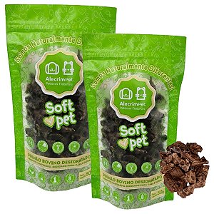 Kit 2 Pulmão Bovino Desidratado Petisco Natural Para Cães e Gatos AlecrimPet