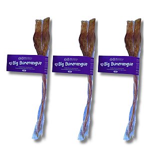 Kit 3 Tendão Bovino Mordedor Natural Para Cães Big Bumerangue AlecrimPet