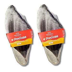Kit 2 Orelha Bovina Desidratada Mordedor Natural Para Cães Preciosa AlecrimPet