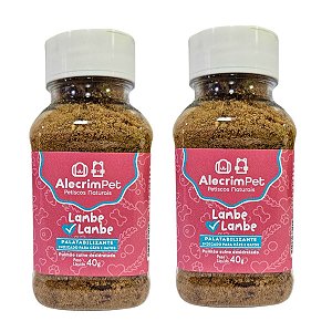 Kit 2 Pó Saborizante Natural Lambe Lambe Sabor Pulmão Suíno AlecrimPet