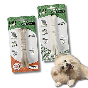 Kit Biobone 2 Mordedores Mordida Moderada e Forte Para Cães Ossinho