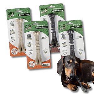Kit Biobone 4 Mordedores Mordida Moderada e Extra Forte Para Cães Ossinho