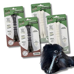 Kit Biobone 4 Mordedores Mordida Extra e Forte Para Cães Ossinho