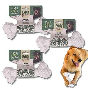 Kit Biobone 3 Mordedores Mordida Forte Para Cães Zero Plástico Cana Gigante