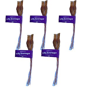 Kit 5 Tendão Bovino Mordedor Natural Para Cães Big Bumerangue AlecrimPet