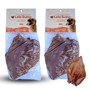 Kit 2 Orelha Suína Mordedor 100% Natural Para Cães 2 Uni AlecrimPet