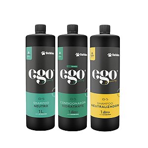 Kit Shampoo Neutro e Neutralizador de Odores + Condicionador Hidtratante 1L Para Cães Banho e Tosa Bubbles