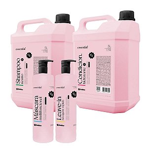 Kit Shampoo Neutro Condicionador Máscara e Leave In Essential Para Cães Banho e Tosa Bubbles