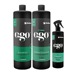 Kit Shampoo Neutro e Condicionador Hidratante 1L + Perfume Para Cães Banho e Tosa Bubbles