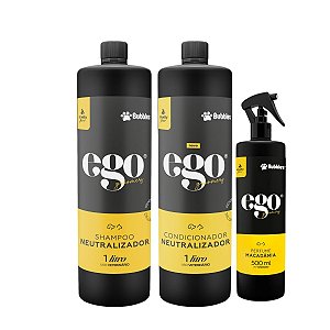 Kit Shampoo e Condicionador Neutralizador 1L + Perfume Para Cães Banho e Tosa Bubbles