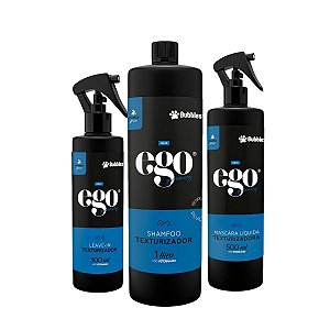 Kit Texturizador Shampoo Máscara e Leave In Para Cães Banho e Tosa Bubbles