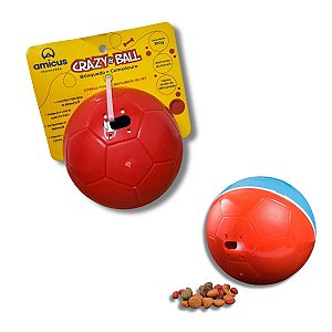 Brinquedo Interativo Para Cães Crazy Ball M Azul e Vermelho Amicus