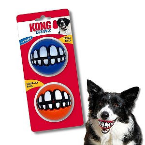 Kong Grinz by Rogz Bola de Sorriso Para Cães Dispenser Ração e Petiscos 2 Uni