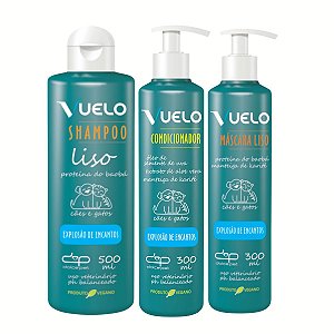 Kit Shampoo Liso Condicionador Máscara Liso Explosão de Encantos Vuelo Cães