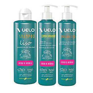 Kit Shampoo Liso Condicionador Máscara Liso Cheiro de Infância Vuelo Cães