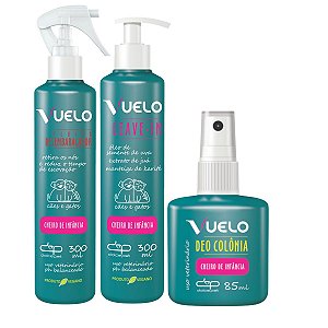 Kit Fluido Desembaraçador Leave in Perfume Cheiro de Infância Vuelo Cães e Gatos
