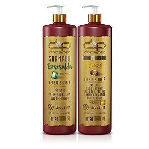 Kit Dolce Pet Shampoo Suave e Condicionador 1L Cereja e Avelã Cães e Gatos
