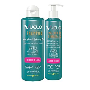 Kit Shampoo Hidratante e Máscara Hidratação Cheiro de Infância Vuelo Cães