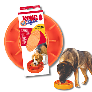 Kong Licks Mealtime Tapete de Lamber e Comedouro Interativo Para Caes