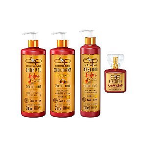 Kit Dolce Pet Volume Shampoo 500 ml + Condicionador + Máscara 290 ml + Perfume Cereja e Avelã Cães e Gatos