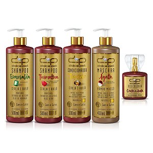 Kit Dolce Pet Shampoo Suave + Neutralizador + Condicionador + Máscara Reconstrutora + Perfume Cereja e Avelã Cães e Gato