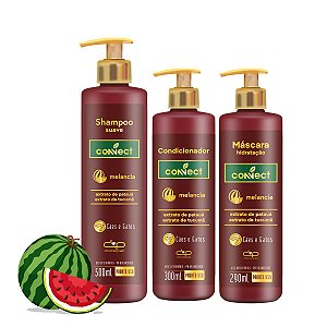 Kit Shampoo Suave Condicionador e Máscara Connect Dolce Pet Cães Gatos Melancia