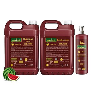 Kit Shampoo Suave Condicionador e Perfume Connect Dolce Pet Cães Melancia 5L 1:10