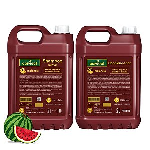 Kit Shampoo Suave e Condicionador PU Connect Dolce Pet Cães Melancia 5L