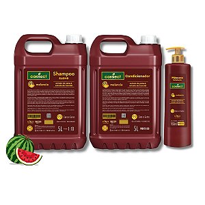 Kit Shampoo Suave Condicionador PU e Máscara Connect Dolce Pet Melancia 5L