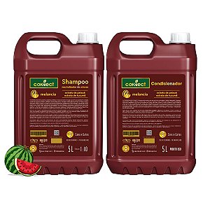 Kit Shampoo Neutralizador e Condicionador PU Connect Dolce Pet Cães Melancia 5L
