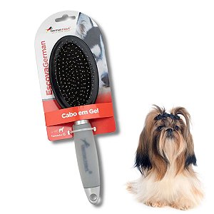 Escova Para Cães Cabo Gel Sem Bolinha Cinza G Germanhart