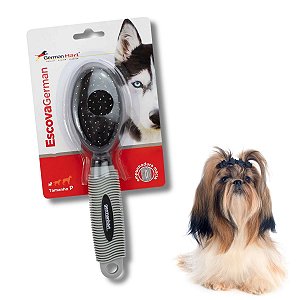 Escova Sem Bolinha com Cabo Borracha para Cães e Gatos P Germanhart